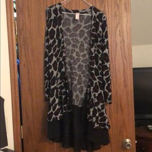 BNWT Leopard cardigan with black ruffle